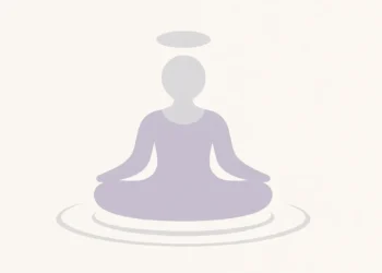 A calm person sitting cross-legged in a quiet room, showing the peaceful benefits of meditation.