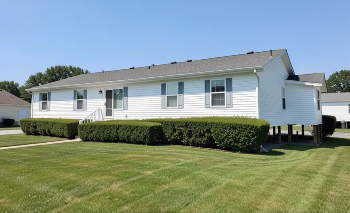 Manufactured Home Maintenance showing exterior siding, roof, and foundation with proper upkeep and care