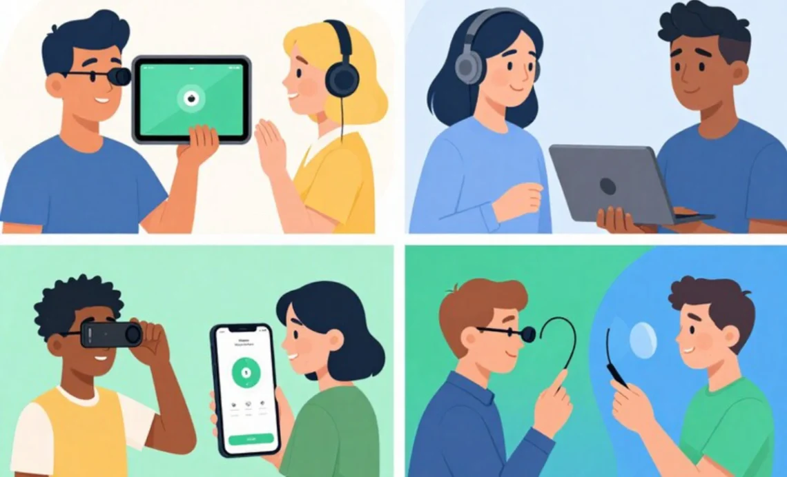 Accessibility Testing comparison showing browser extension scan results and real device testing with assistive technology