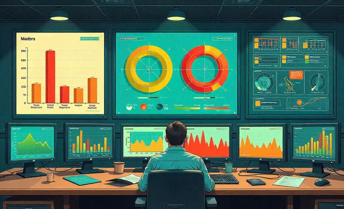 The Smart Office Revolution: A Deep Dive into Building Automation System 1 Cutaway 3D illustration of a smart office showing a Building Automation System network connecting HVAC, lighting, security, and data analytics on a central dashboard.