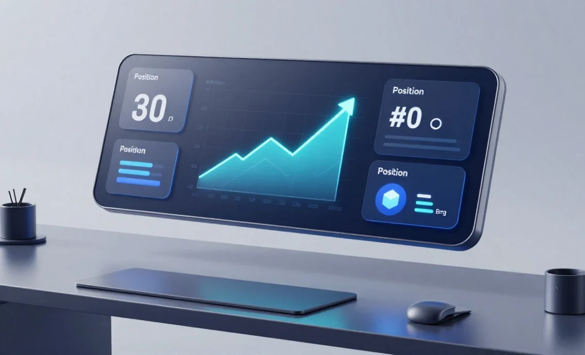 A professional illustration showing how to optimize content to win Google's featured snippet position zero, with a magnified SERP and SEO icons.