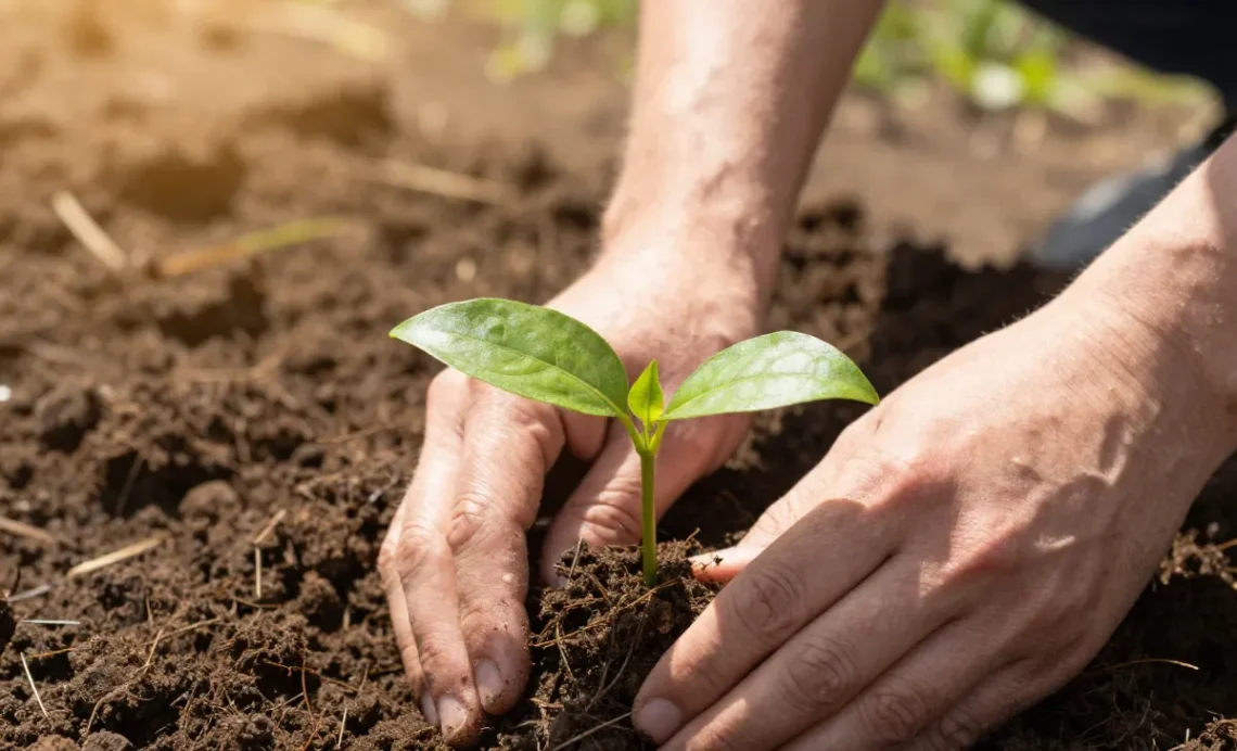 A person planting a sapling, symbolizing how small lifestyle changes grow into significant health improvements.