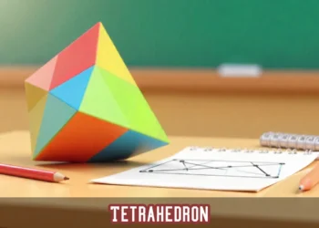 A 3D illustration of a regular tetrahedron, a geometric shape with four triangular faces, on a white background.