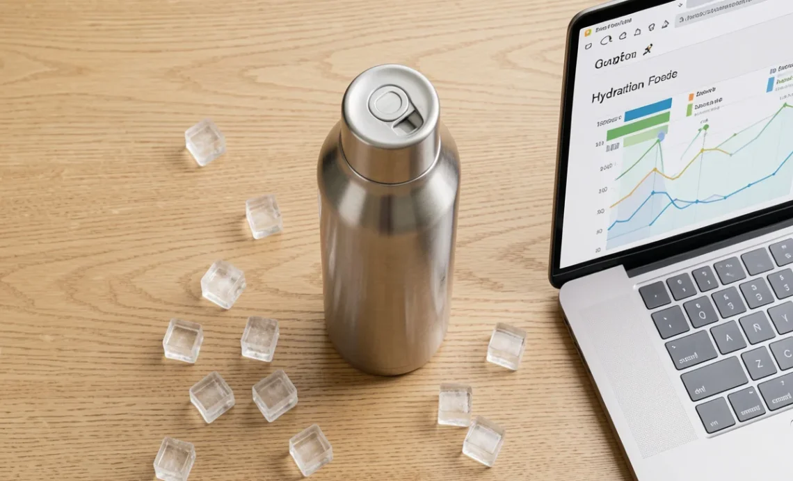 Why You Should Switch to a Reusable Water Bottle: 4 Surprising Benefits Plus Practical Tips to Stay Hydrated 1 Stainless steel reusable water bottle with ice cubes and fresh mint leaves on a wooden table, showing benefits of switching from disposable plastic bottles