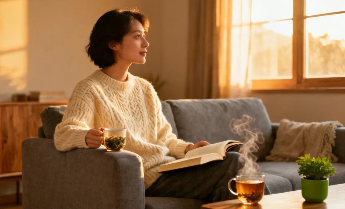 Top Ways to Relax After Work: A Complete Guide 1 Person ways to relax after work with tea and book in cozy living room setting
